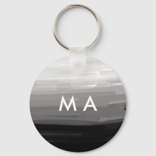 Simple monogram add your name letter man minimal t key ring