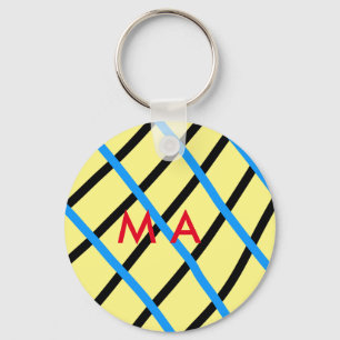 Simple monogram add your name letter man minimal t key ring