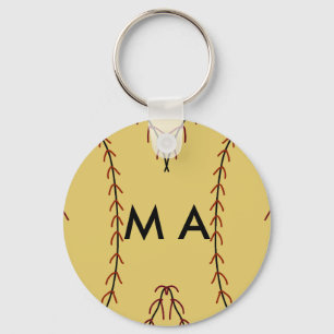 Simple monogram add your name letter man minimal t key ring
