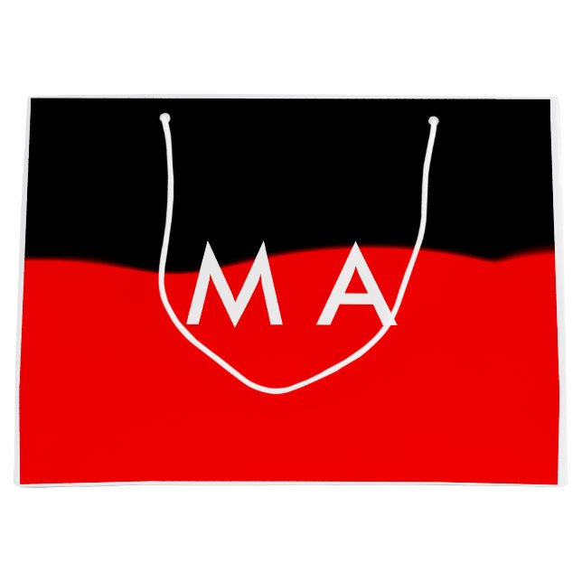 Simple monogram add your name letter man minimal t large gift bag (Front)