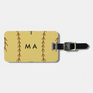Simple monogram add your name letter man minimal t luggage tag