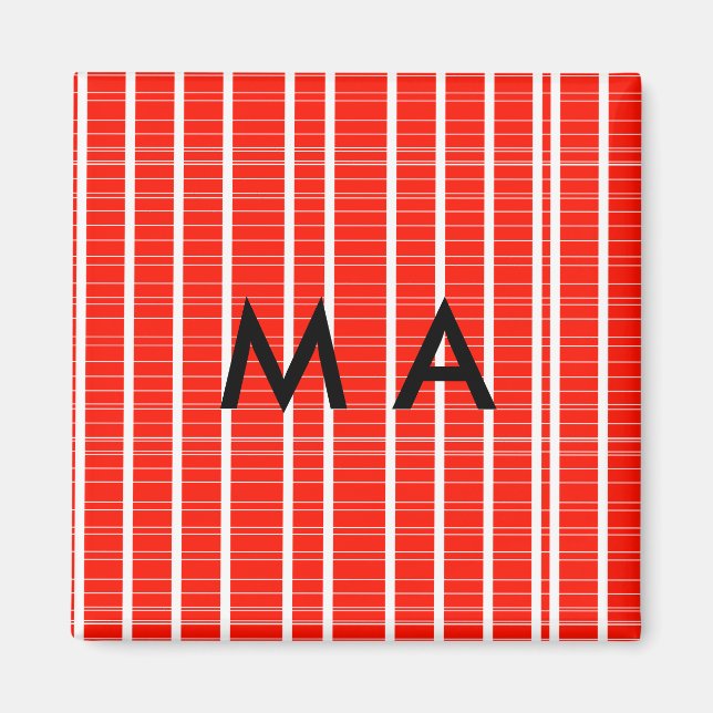 Simple monogram add your name letter man minimal t magnet (Front)