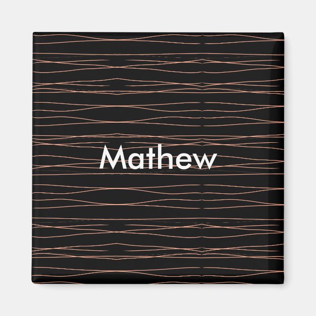 Simple monogram add your name letter man minimal t magnet (Front)