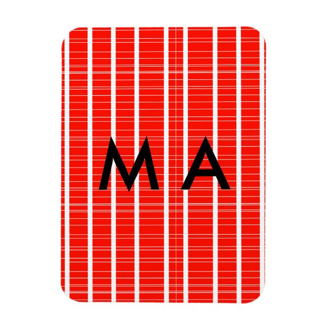 Simple monogram add your name letter man minimal t magnet (Vertical)
