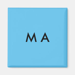 Simple monogram add your name letter man minimal t magnet