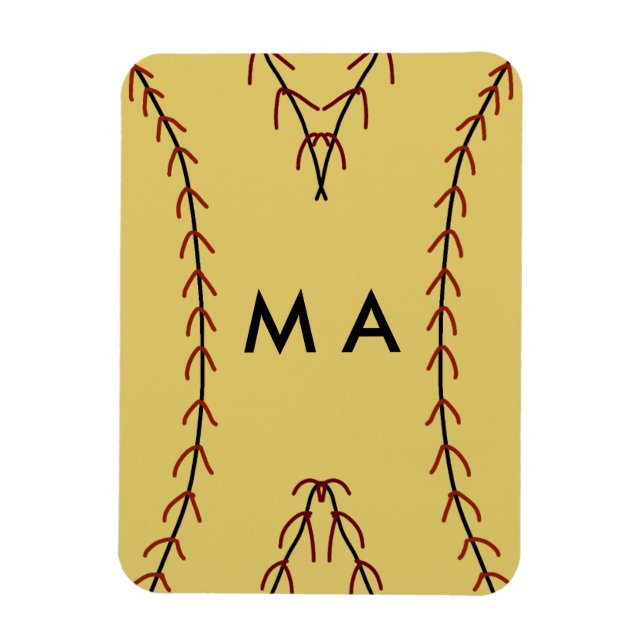 Simple monogram add your name letter man minimal t magnet (Vertical)
