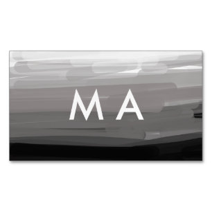 Simple monogram add your name letter man minimal t Magnetic business card