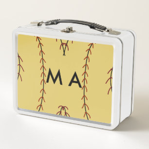 Simple monogram add your name letter man minimal t metal lunch box
