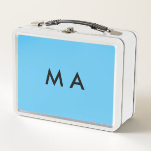 Simple monogram add your name letter man minimal t metal lunch box