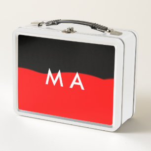 Simple monogram add your name letter man minimal t metal lunch box