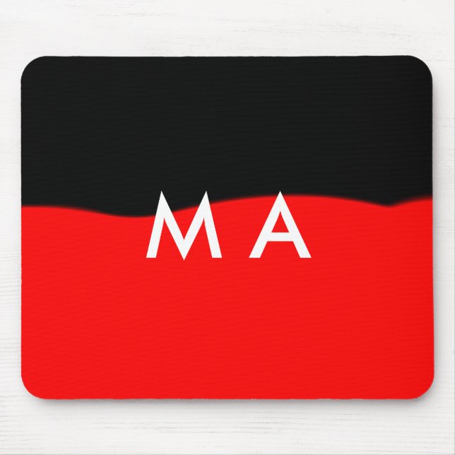 Simple monogram add your name letter man minimal t mouse pad (Front)