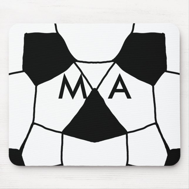 Simple monogram add your name letter man minimal t mouse pad (Front)