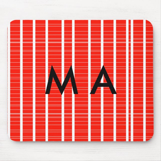 Simple monogram add your name letter man minimal t mouse pad (Front)