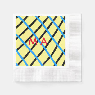 Simple monogram add your name letter man minimal t napkin
