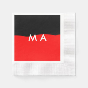 Simple monogram add your name letter man minimal t napkin