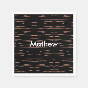 Simple monogram add your name letter man minimal t napkin