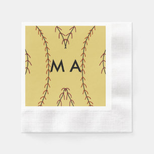 Simple monogram add your name letter man minimal t napkin