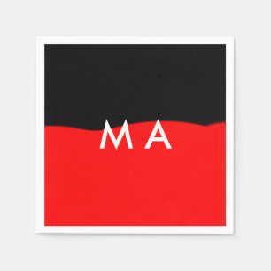 Simple monogram add your name letter man minimal t napkin