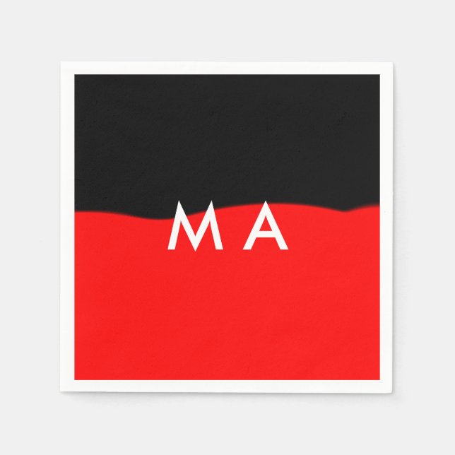 Simple monogram add your name letter man minimal t napkin (Front)