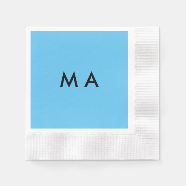 Simple monogram add your name letter man minimal t napkin (Front)