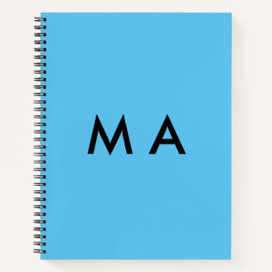 Simple monogram add your name letter man minimal t notebook