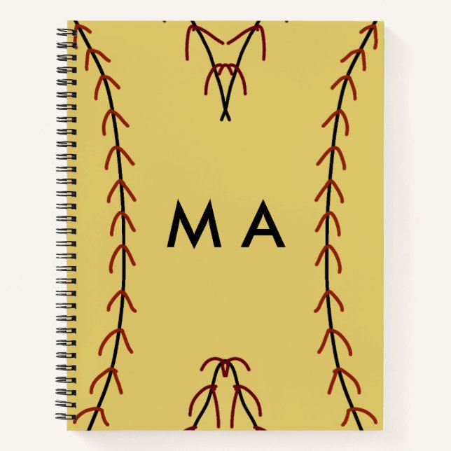 Simple monogram add your name letter man minimal t notebook (Front)