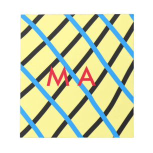 Simple monogram add your name letter man minimal t notepad