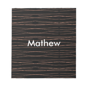 Simple monogram add your name letter man minimal t notepad