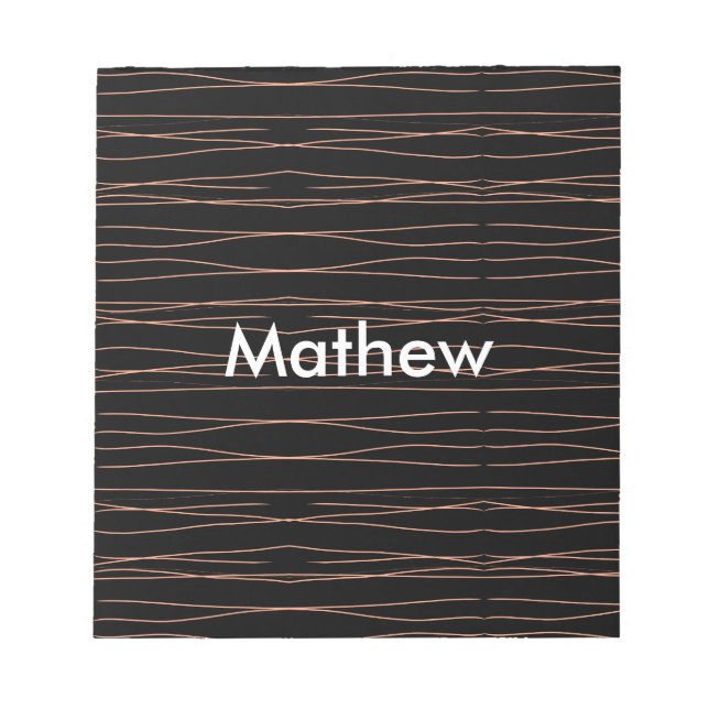 Simple monogram add your name letter man minimal t notepad (Front)