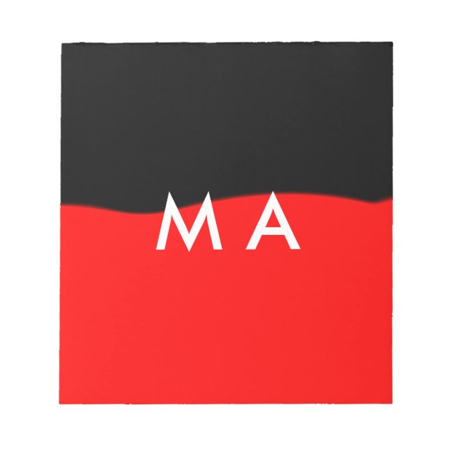 Simple monogram add your name letter man minimal t notepad (Front)