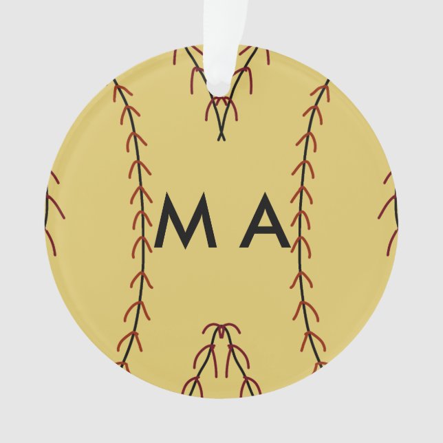 Simple monogram add your name letter man minimal t ornament (Front)