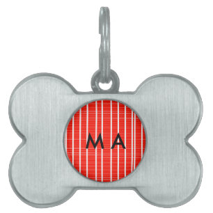 Simple monogram add your name letter man minimal t pet ID tag