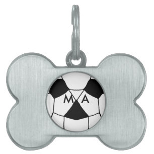 Simple monogram add your name letter man minimal t pet ID tag