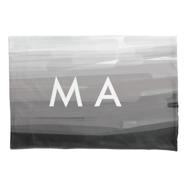 Simple monogram add your name letter man minimal t pillowcase (Front)