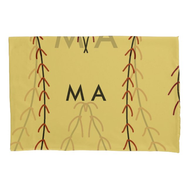 Simple monogram add your name letter man minimal t pillowcase (Front)