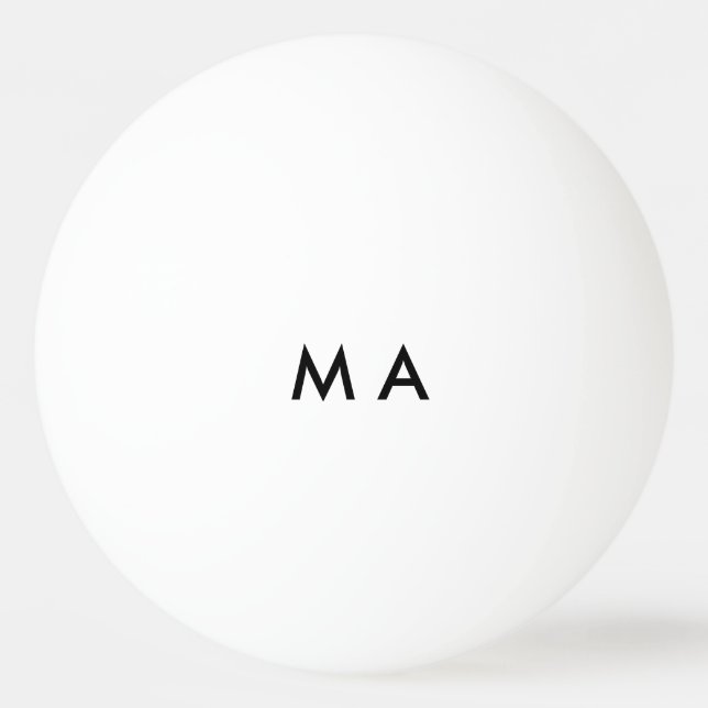 Simple monogram add your name letter man minimal t ping pong ball (Front)