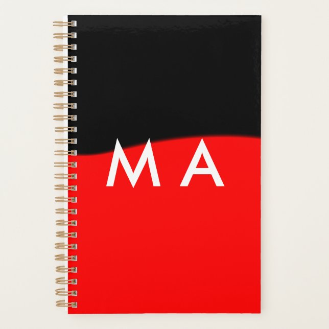 Simple monogram add your name letter man minimal t planner (Front)