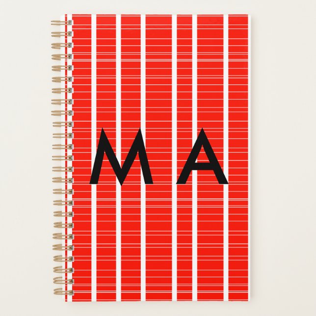 Simple monogram add your name letter man minimal t planner (Front)