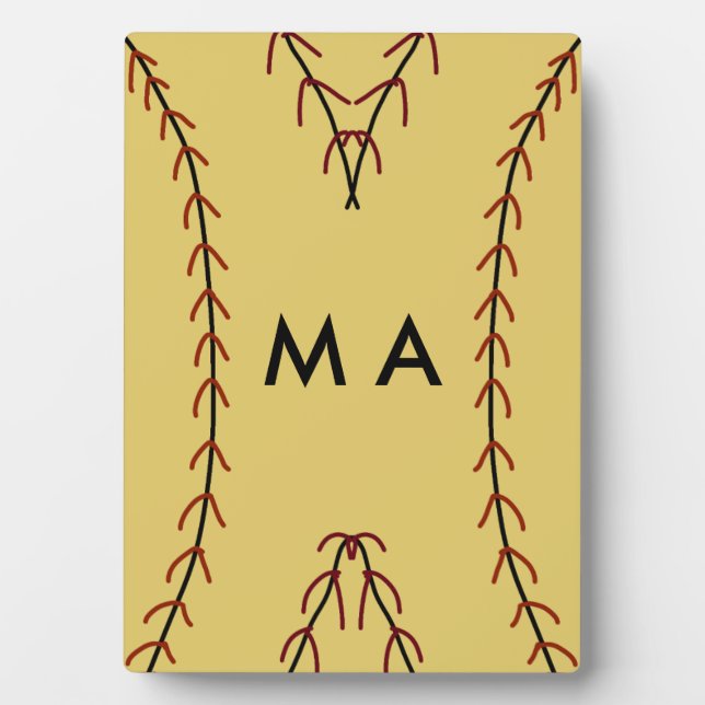Simple monogram add your name letter man minimal t plaque (Front)