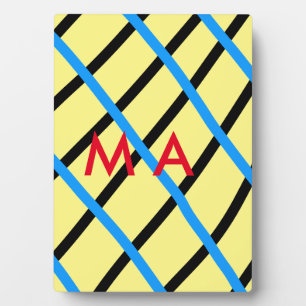 Simple monogram add your name letter man minimal t plaque
