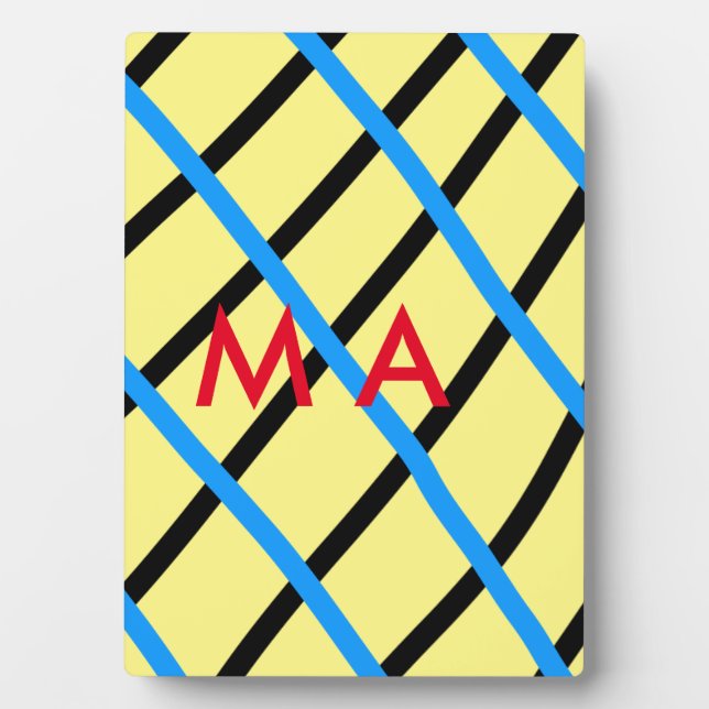 Simple monogram add your name letter man minimal t plaque (Front)