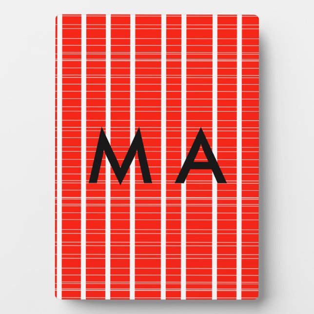 Simple monogram add your name letter man minimal t plaque (Front)