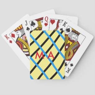 Simple monogram add your name letter man minimal t playing cards