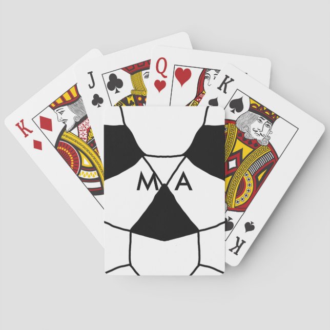 Simple monogram add your name letter man minimal t playing cards (Back)