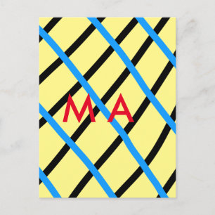 Simple monogram add your name letter man minimal t postcard