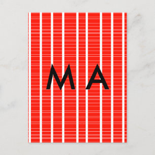 Simple monogram add your name letter man minimal t postcard