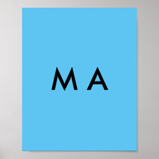 Simple monogram add your name letter man minimal t poster