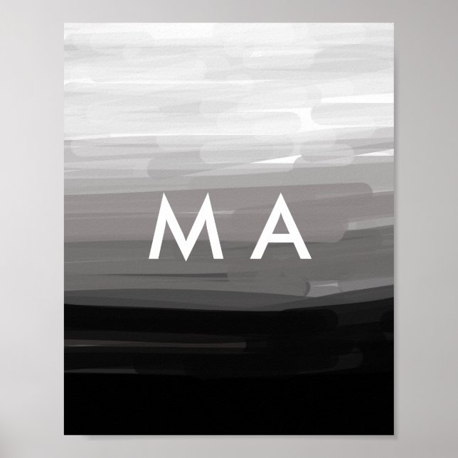 Simple monogram add your name letter man minimal t poster (Front)