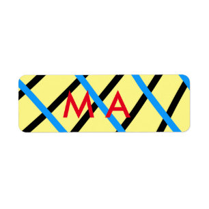 Simple monogram add your name letter man minimal t return address label
