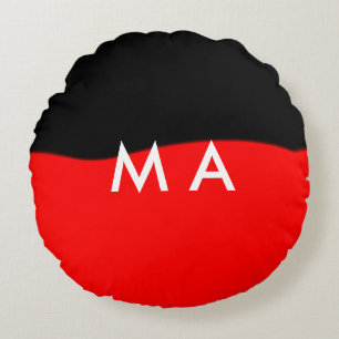 Simple monogram add your name letter man minimal t round cushion